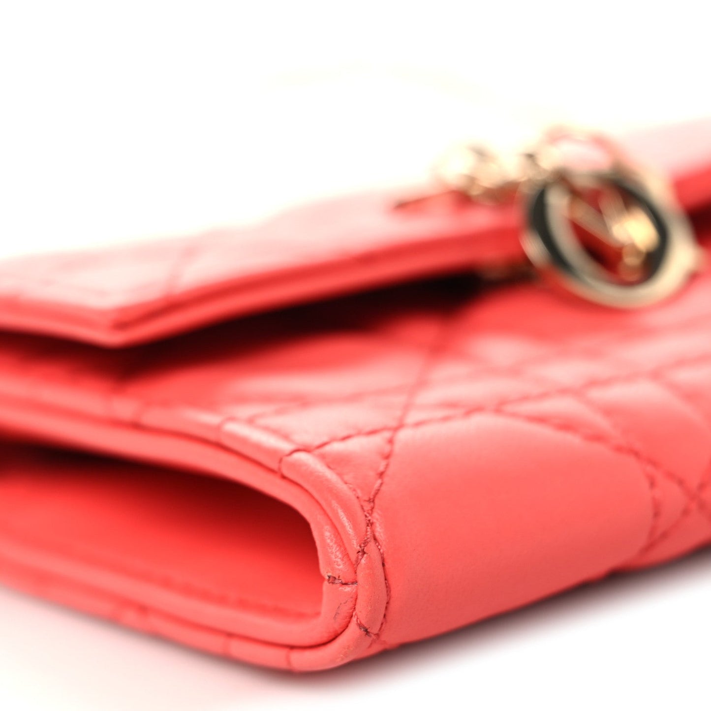 Lambskin Cannage Miss Dior Glycine Wallet on Chain Pink