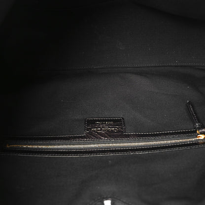 Crinkled Calfskin Macrocannage Large Voyage Bag Black