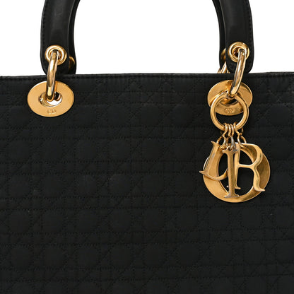 Nylon Cannage Large Lady Dior Black