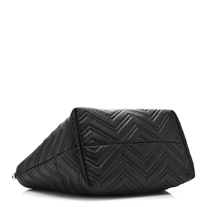 Soft Calfskin Matelasse Medium GG Marmont Tote Bag Black
