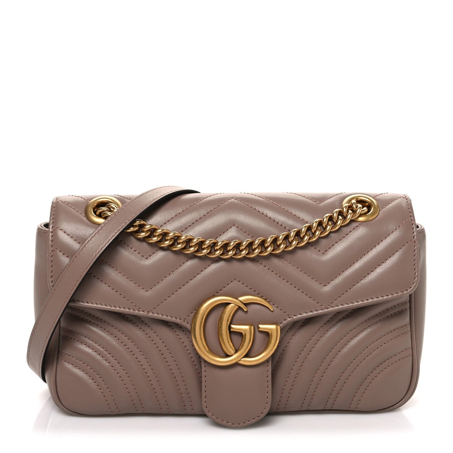 Calfskin Matelasse Small GG Marmont Shoulder Bag Porcelain Rose