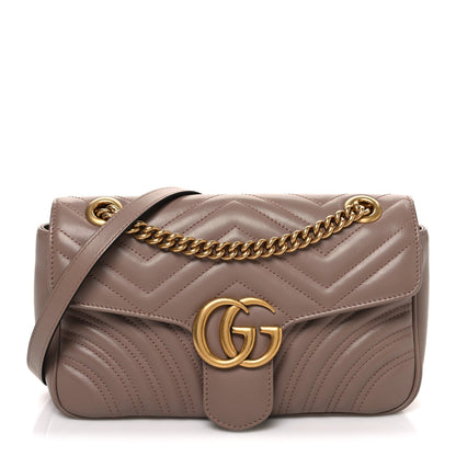 Calfskin Matelasse Small GG Marmont Shoulder Bag Porcelain Rose