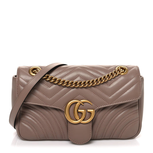 Calfskin Matelasse Small GG Marmont Shoulder Bag Porcelain Rose