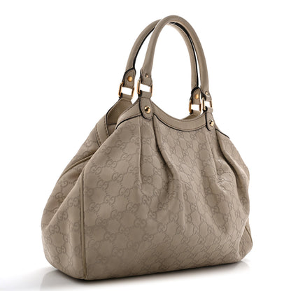 Guccissima Medium Sukey Tote Mystic White