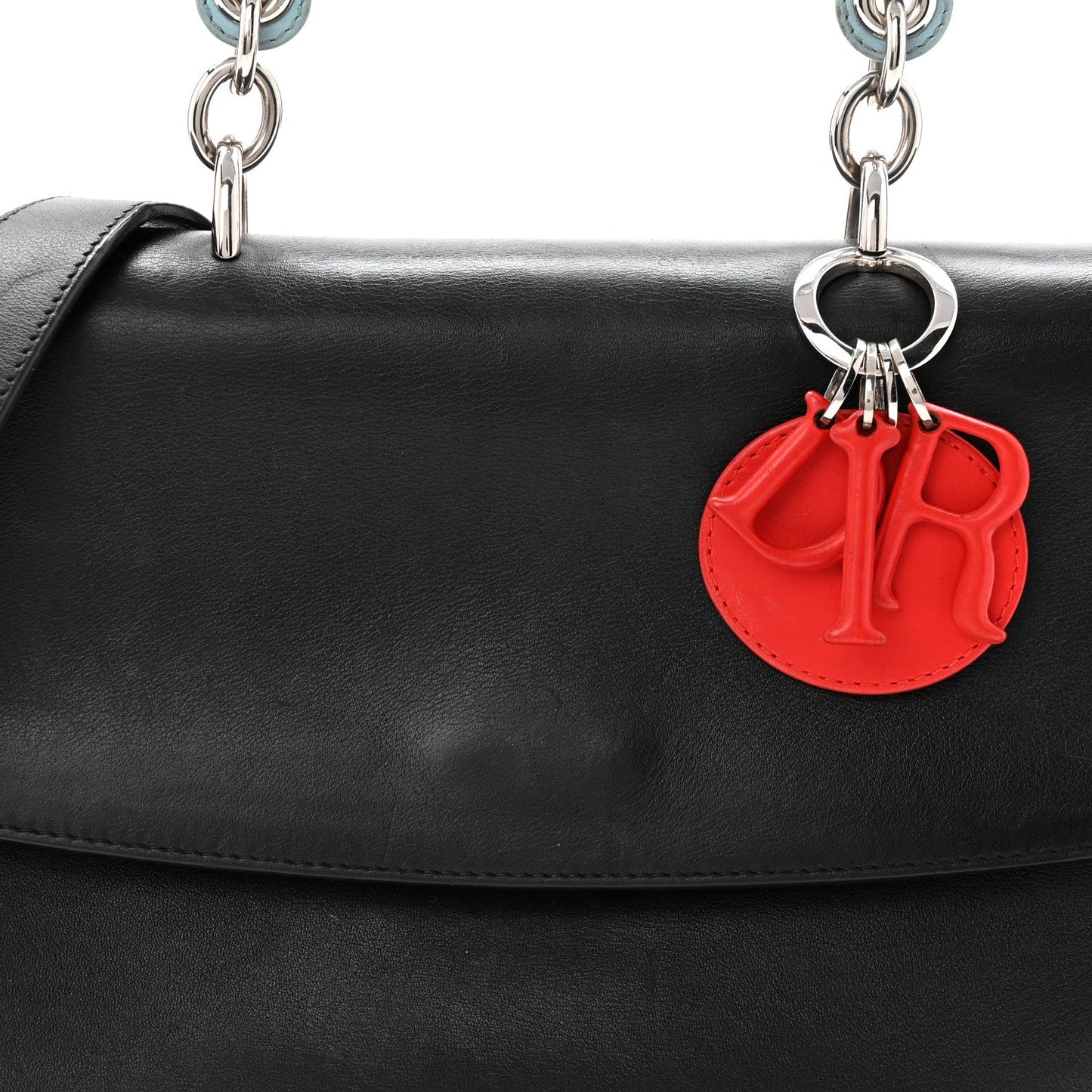 Smooth Calfskin Tri-Color Small Be Dior Flap Black Blue Red
