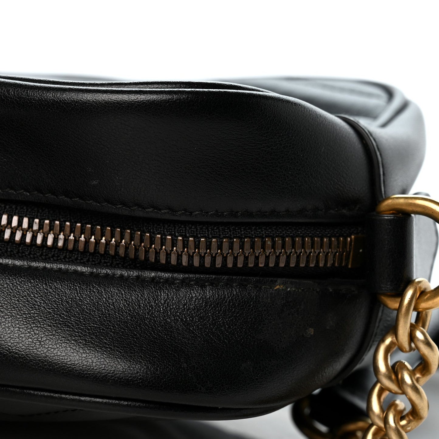 Calfskin Matelasse Small GG Marmont Chain Shoulder Bag Black