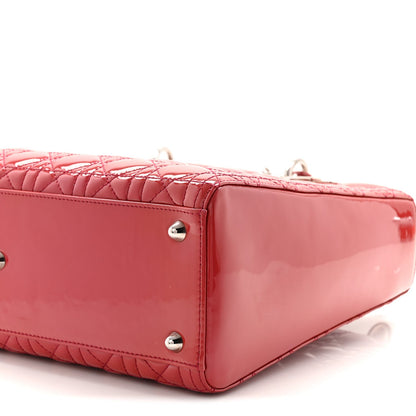 Patent Cannage Large Lady Dior Fuchsia