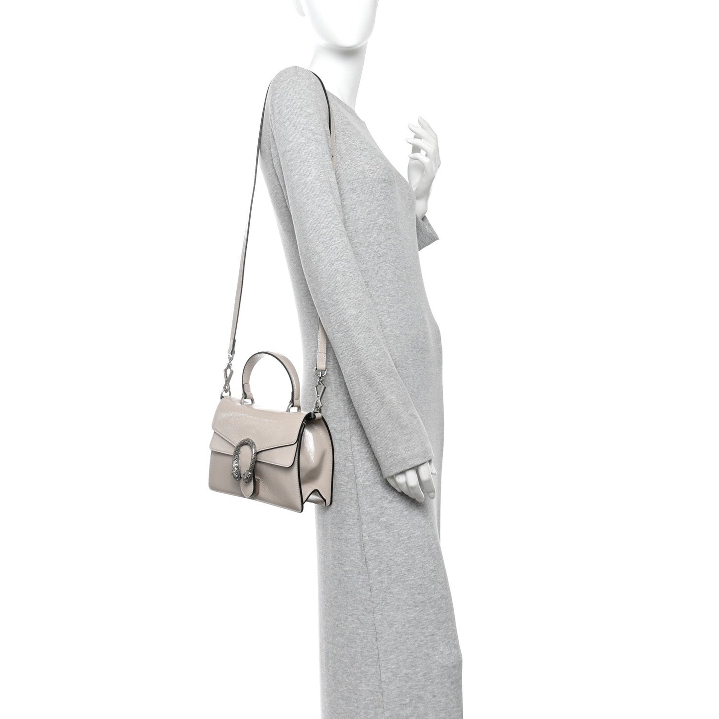 Crinkled Patent Small Dionysus Top Handle Bag Sphinx