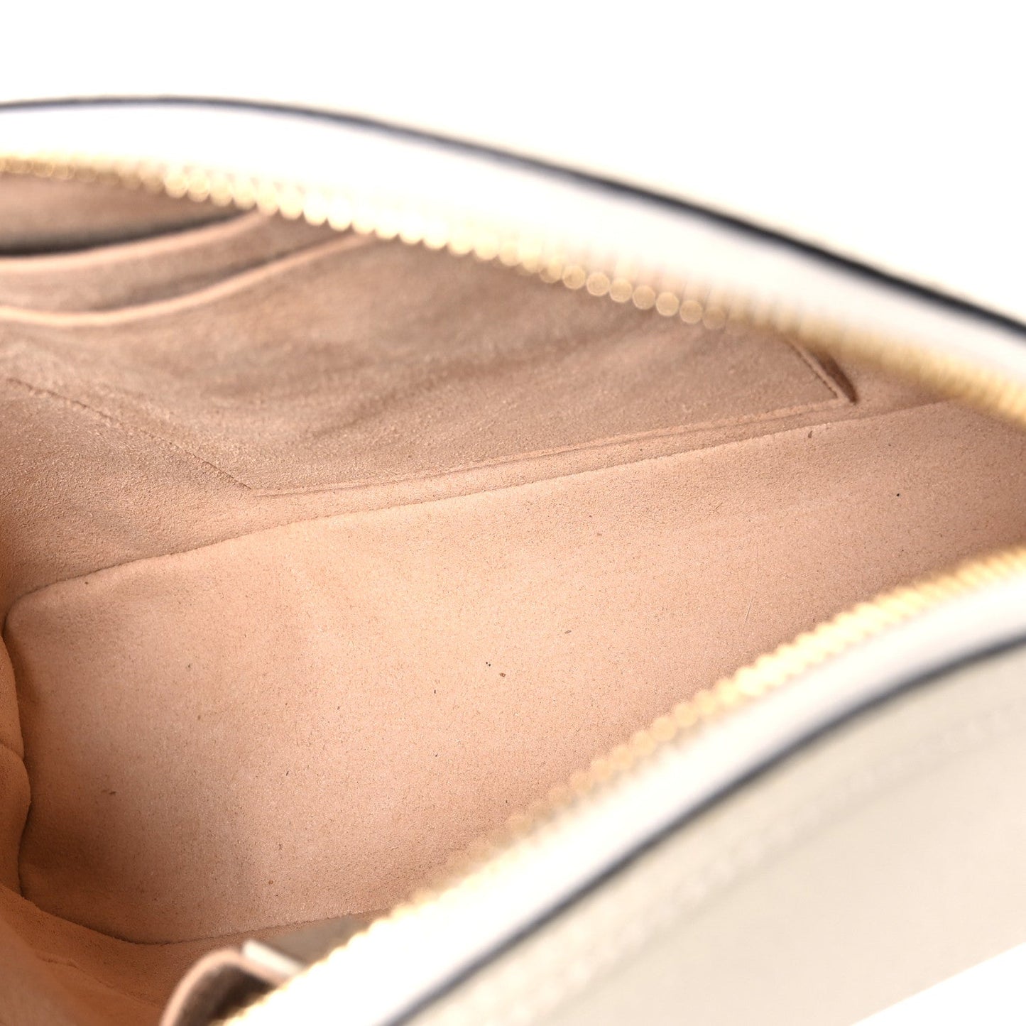 Textured Dollar Calfskin Web Small Ophidia Dome Shoulder Bag Mystic White