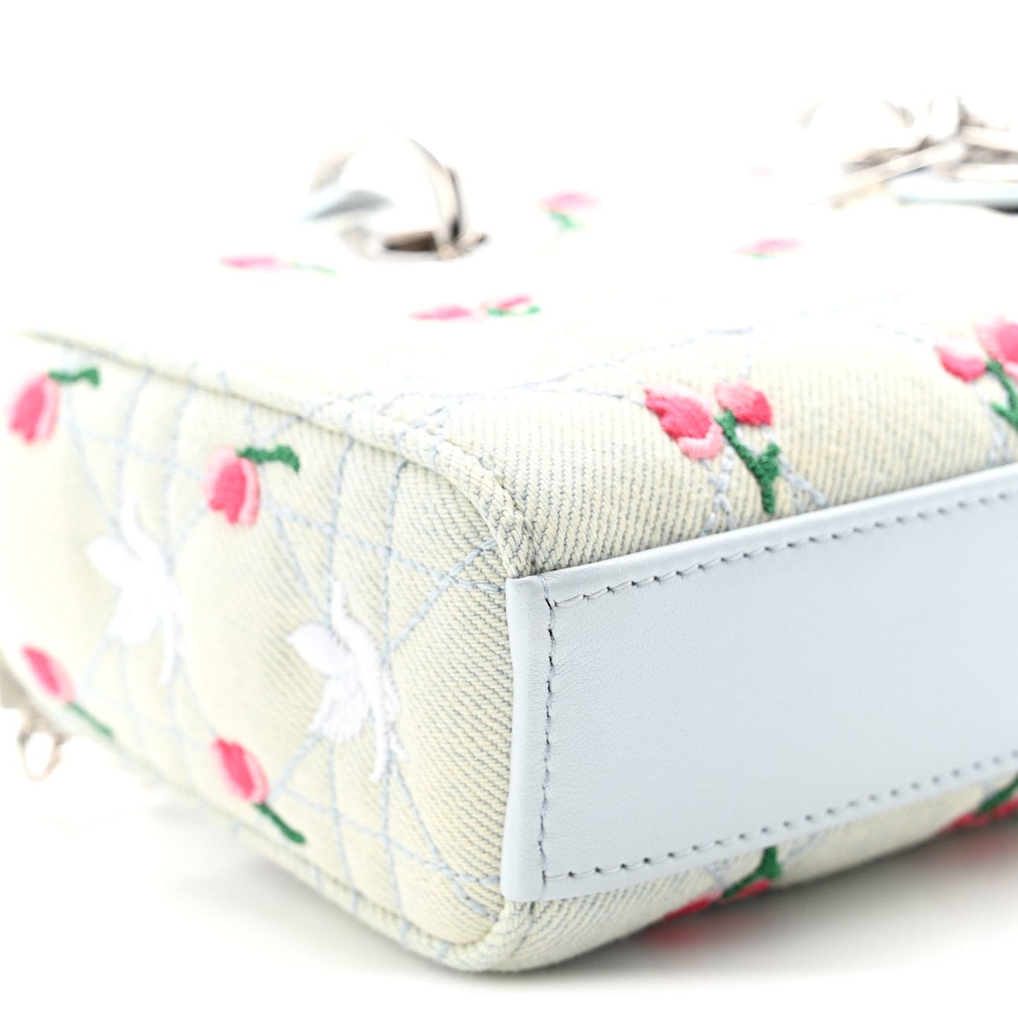Denim Cannage Embroidered Doves & Roses Dioramour Mini Lady D-Joy Blue Multicolor
