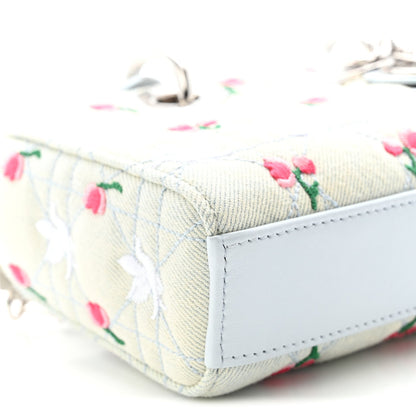 Denim Cannage Embroidered Doves & Roses Dioramour Mini Lady D-Joy Blue Multicolor