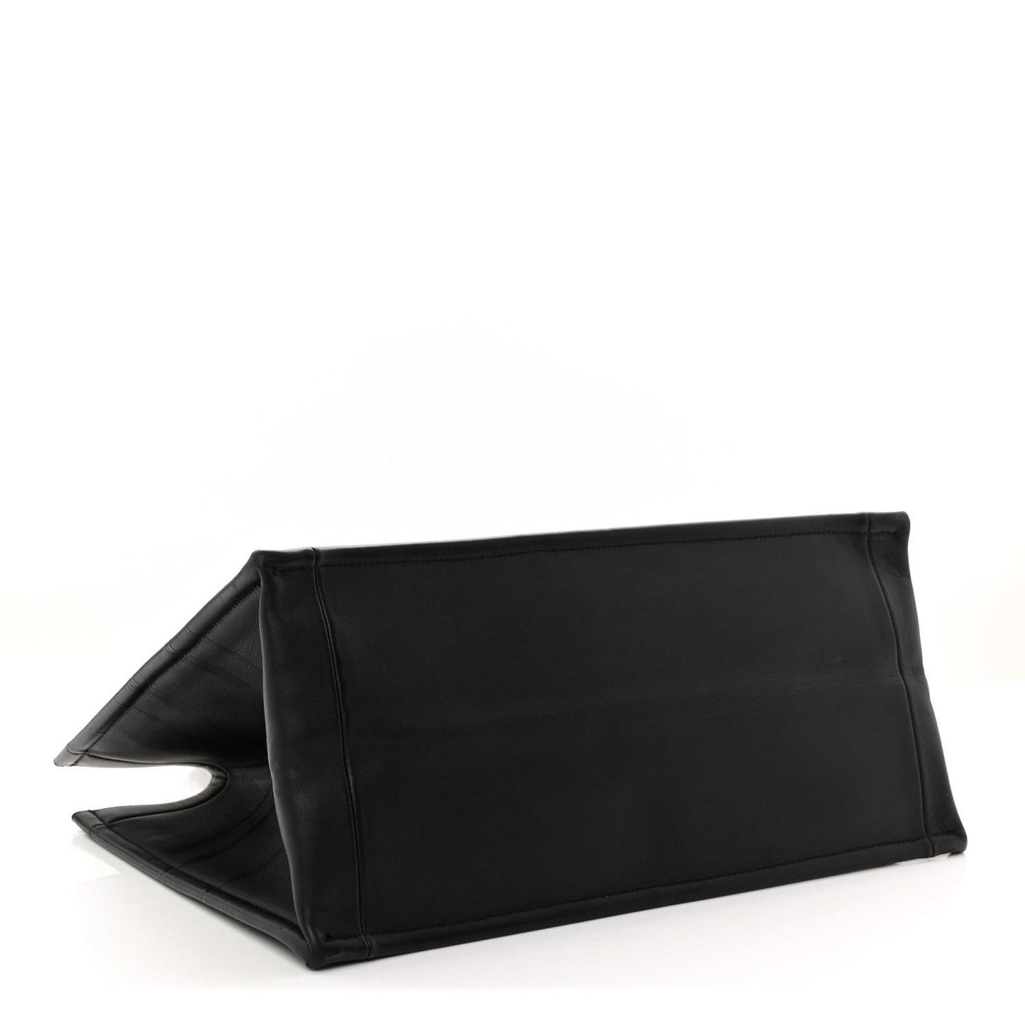 Calfskin Embossed Medium Book Tote Black