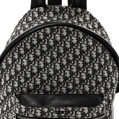 Oblique Calfskin Rider Backpack Beige Black