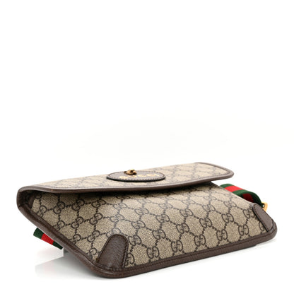 GG Supreme Monogram Neo Vintage Web Belt Bag Brown