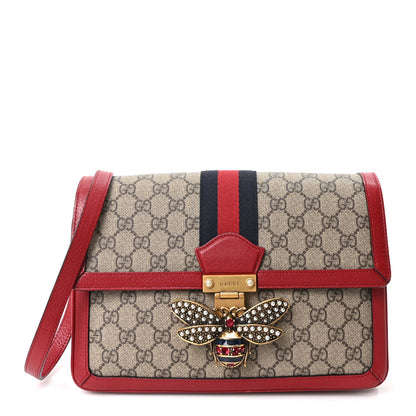 GG Supreme Monogram Medium Queen Margaret Shoulder Bag Red
