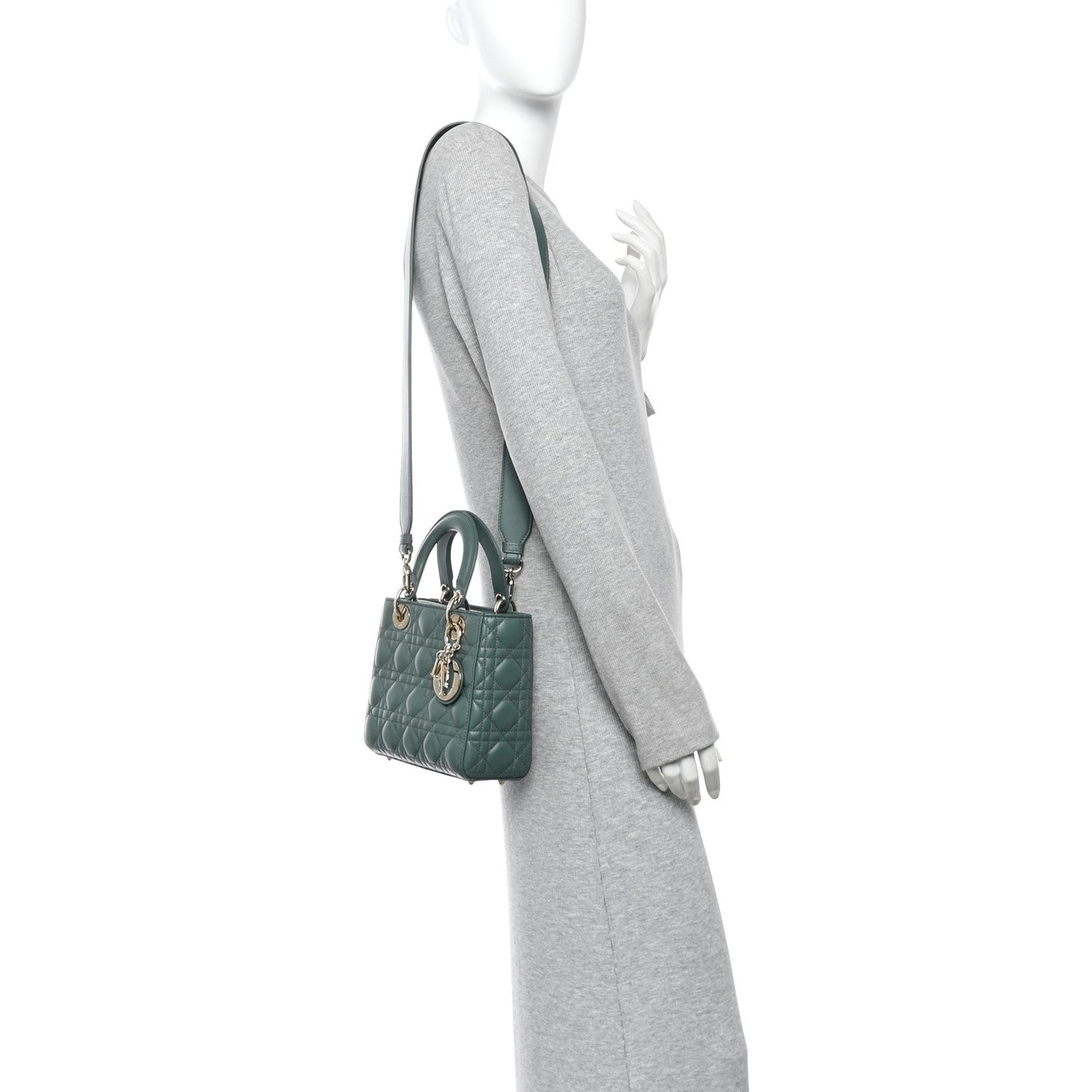 Lambskin Cannage Small My ABCDior Lady Dior Army Green