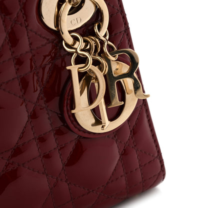 Patent Cannage Mini Lady Dior Red