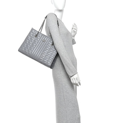 Calfskin Matelasse Aria Medium GG Marmont Shoulder Tote  Deep Grey