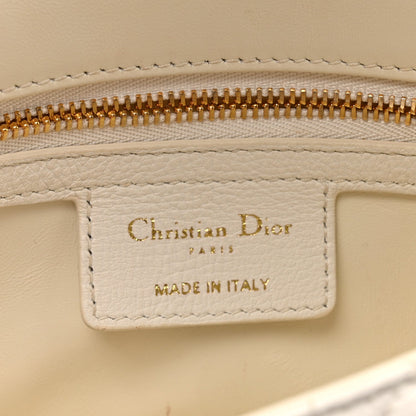 Grained Calfskin Cannage Small Caro Bag White