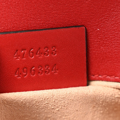 Calfskin Matelasse Super Mini GG Marmont Shoulder Bag Hibiscus Red