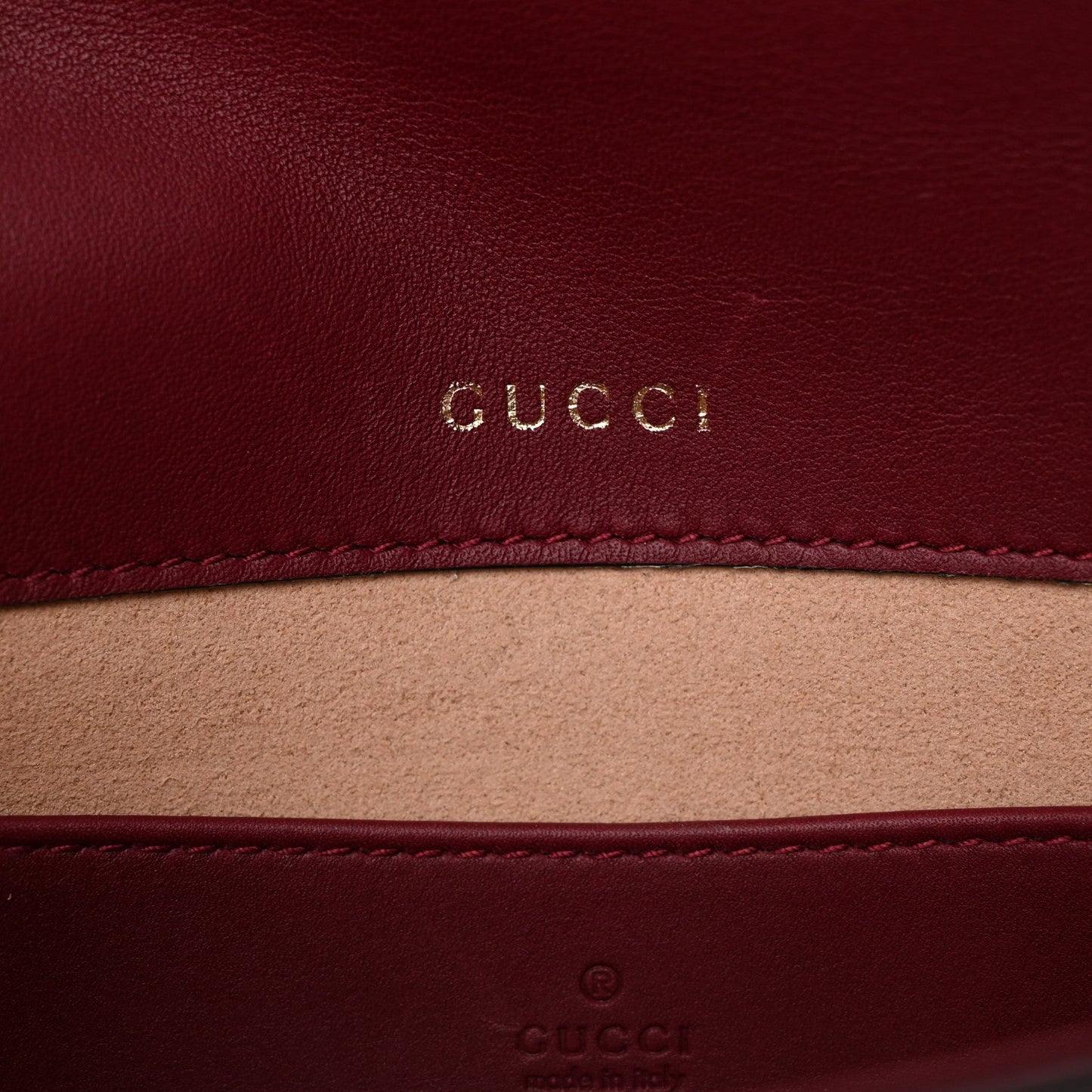 GG Supreme Monogram Azalea Calfskin Horsebit 1955 Mini Bag Beige Ebony Rosso Ancora