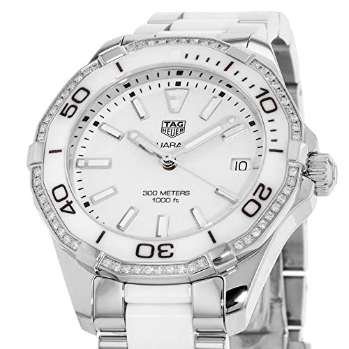Tag Heuer Aquaracer Diamonds White Dial Two Tone Steel Strap Watch for Women - WAY131H.BA0914