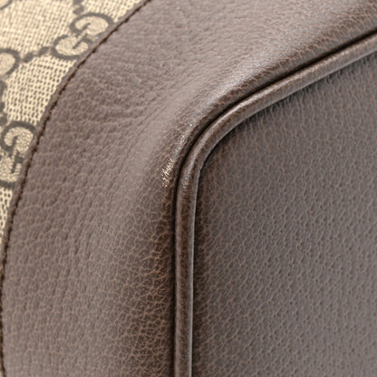 GG Supreme Monogram Textured Dollar Calfskin Web Large Ophidia Bucket Shoulder Bag Beige Ebony New Acero