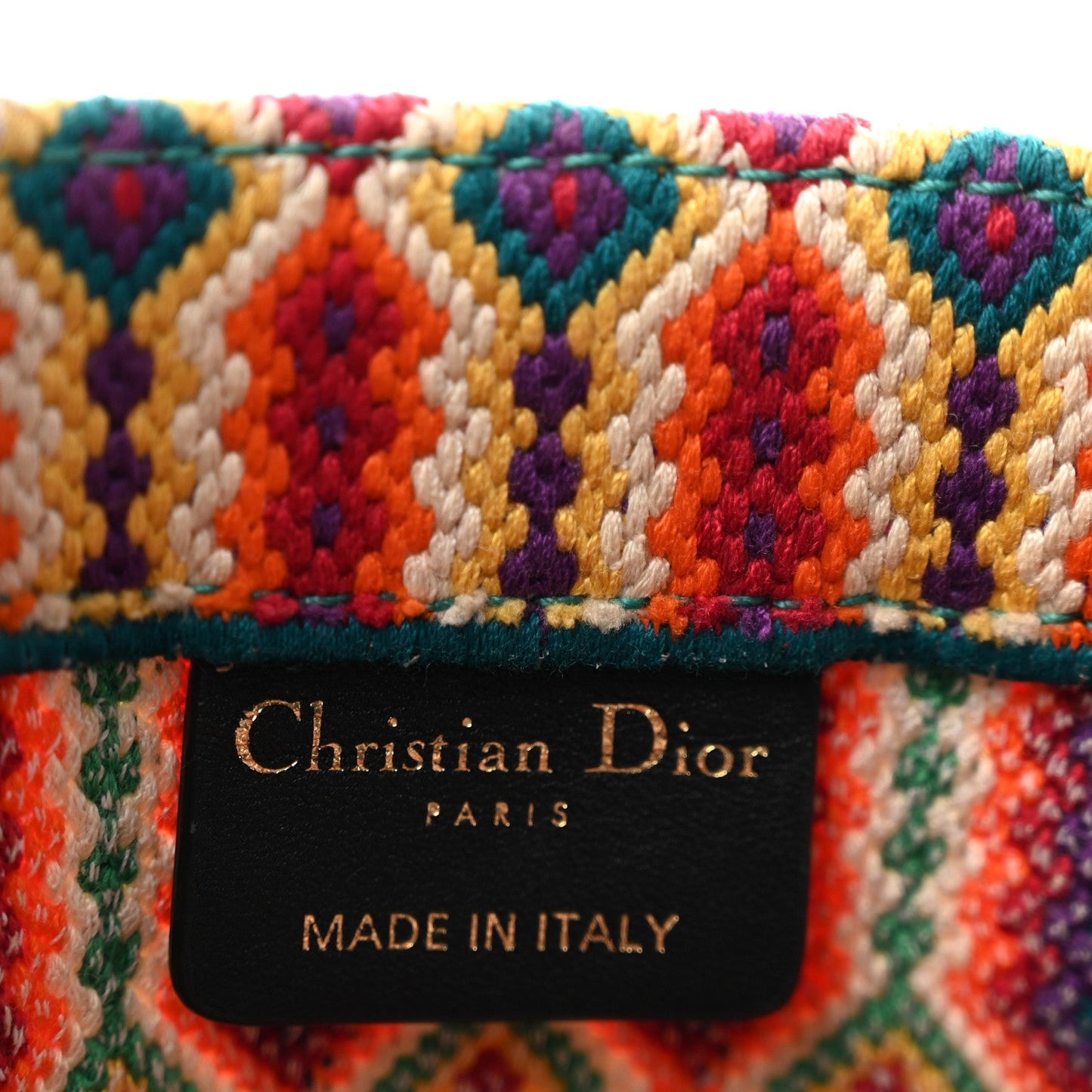 Canvas Embroidered Large Mexican Crafts Book Tote Orange Multicolor