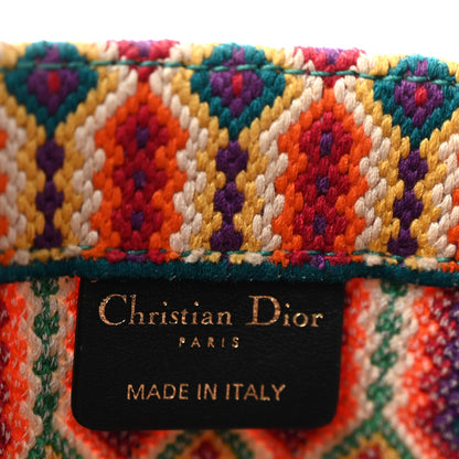 Canvas Embroidered Large Mexican Crafts Book Tote Orange Multicolor