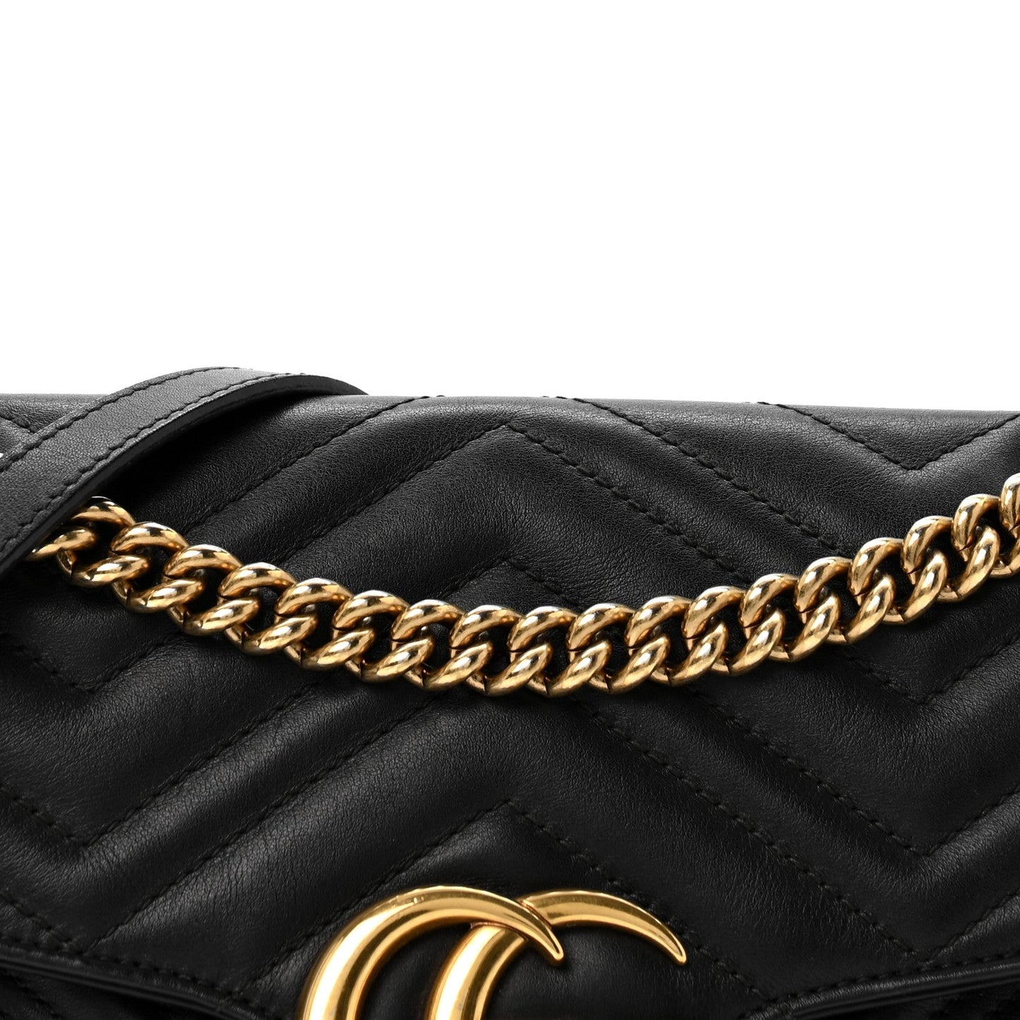 Calfskin Matelasse Small GG Marmont Shoulder Bag Black