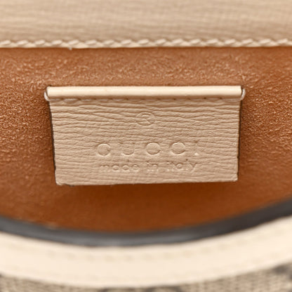 GG Supreme Monogram Azalea Calfskin Mini Horsebit 1955 Crossbody Bag Beige Ebony Mystic White