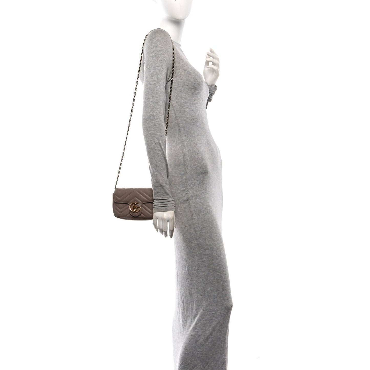 Calfskin Matelasse Super Mini GG Marmont Shoulder Bag Porcelain Rose