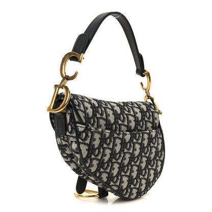 Oblique Mini Saddle Bag Blue