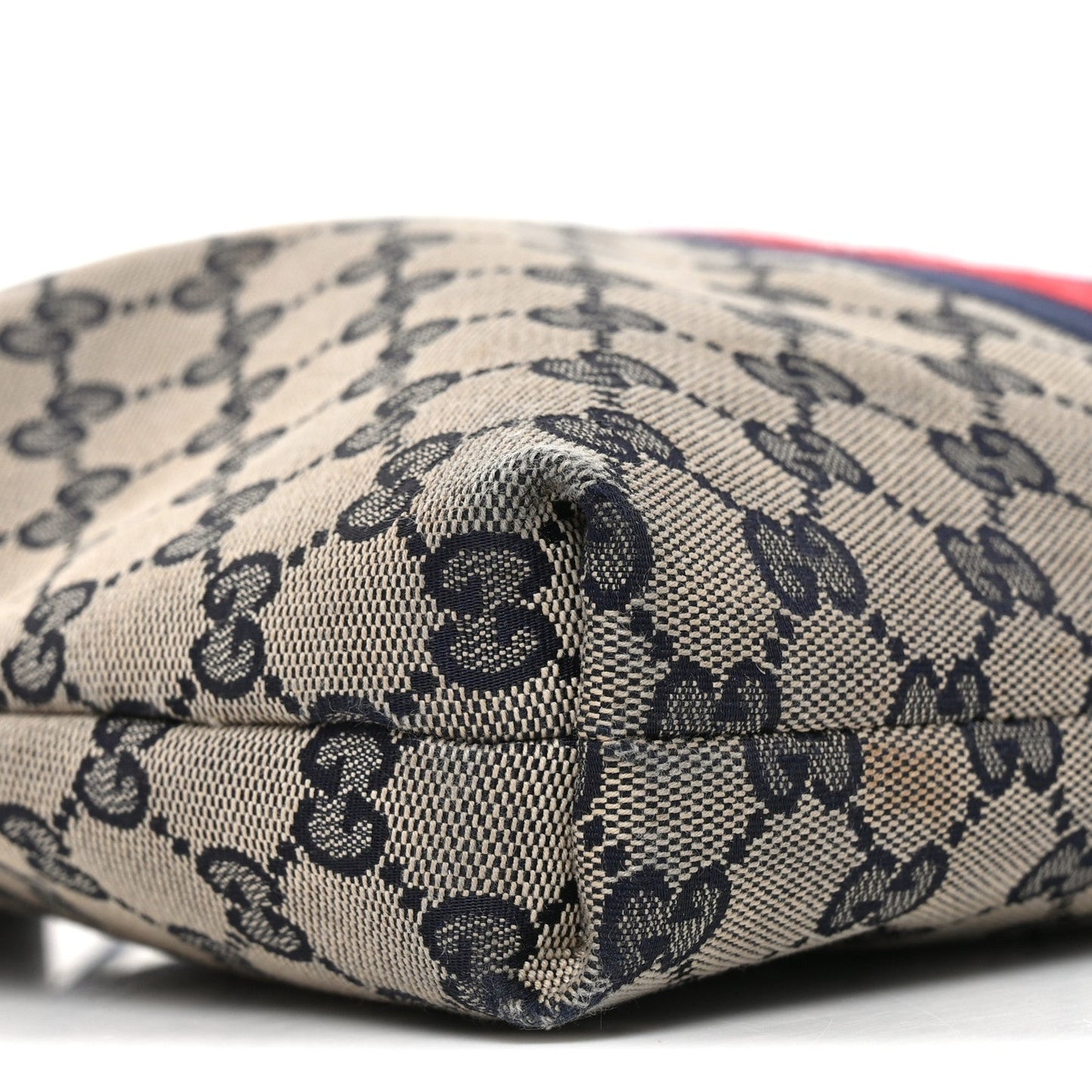 GG Supreme Monogram Web Flat Messenger Bag Navy