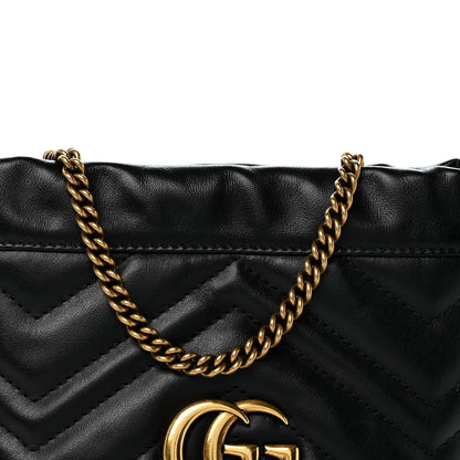 Calfskin Matelasse Mini GG Marmont 2.0 Bucket Bag Black