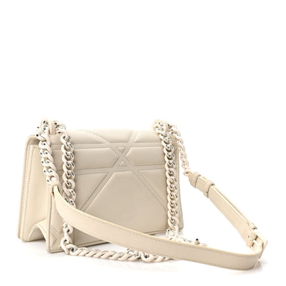 Ultra Matte Calfskin Small Diorama Flap Bag White