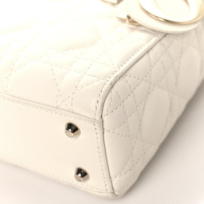 Lambskin Cannage Mini Lady Dior White