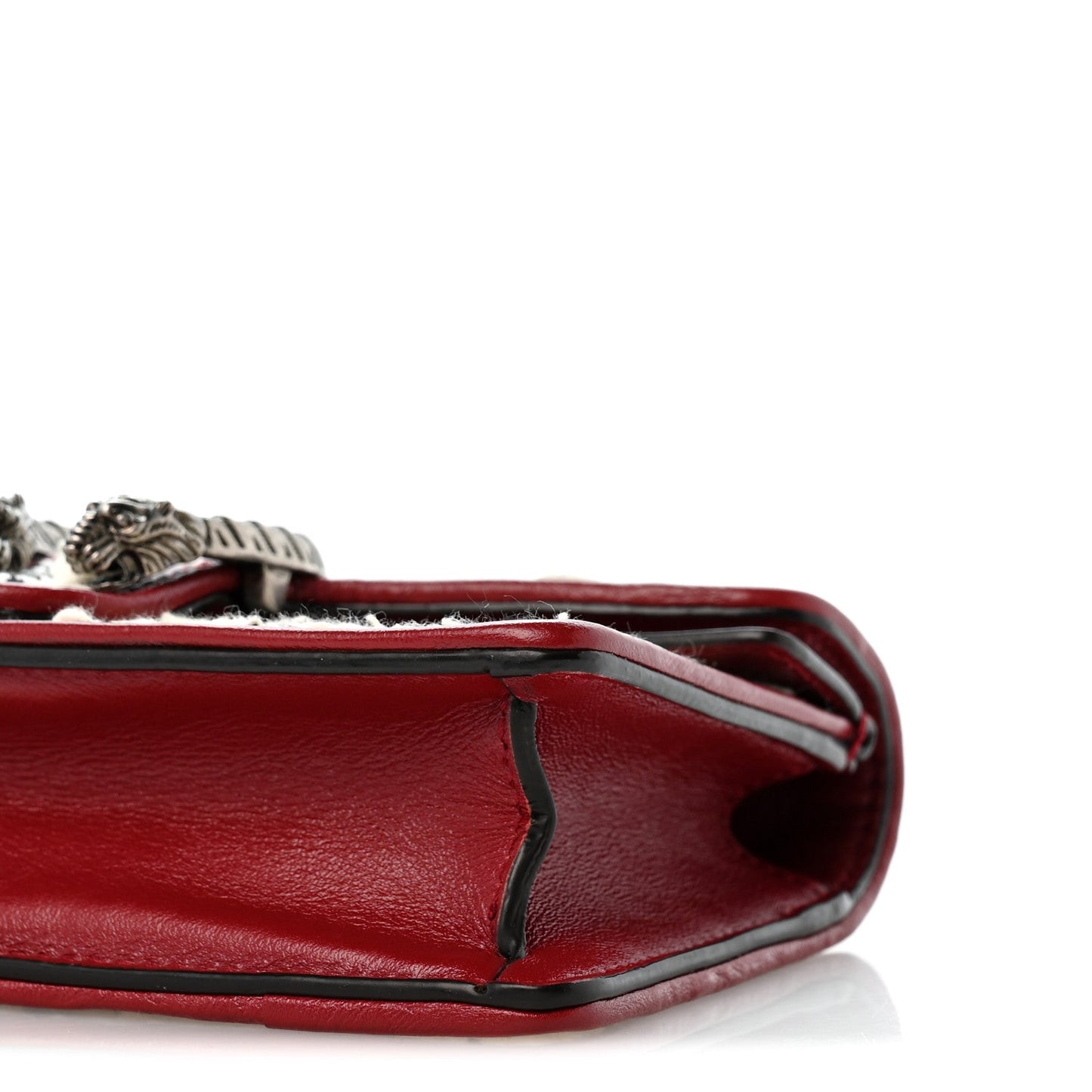 Tweed GG Monogram Super Mini Dionysus Shoulder Bag White Black Romantic Cherry