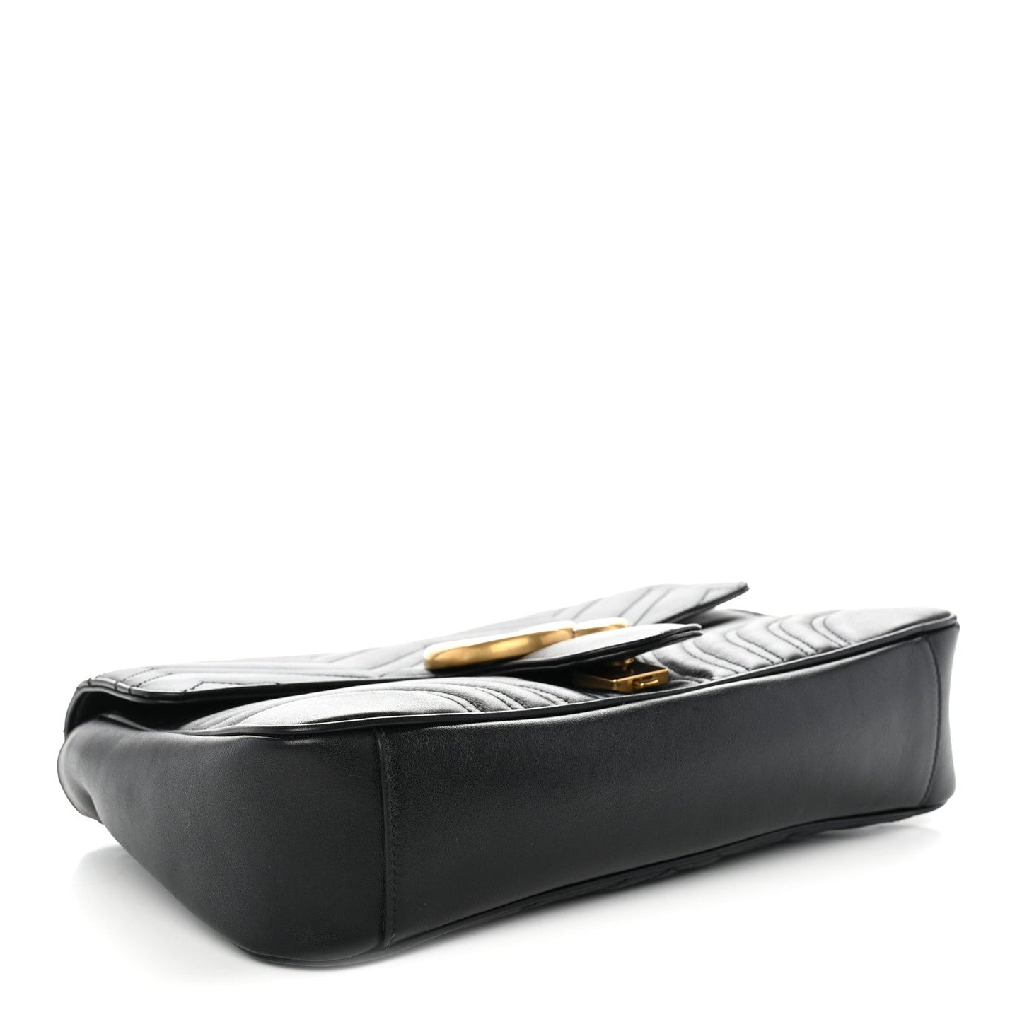 Calfskin Matelasse Medium GG Marmont Shoulder Bag Black
