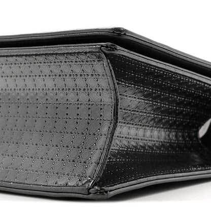 Metallic Patent Micro-Cannage Medium Diorama Flap Bag Onyx Black