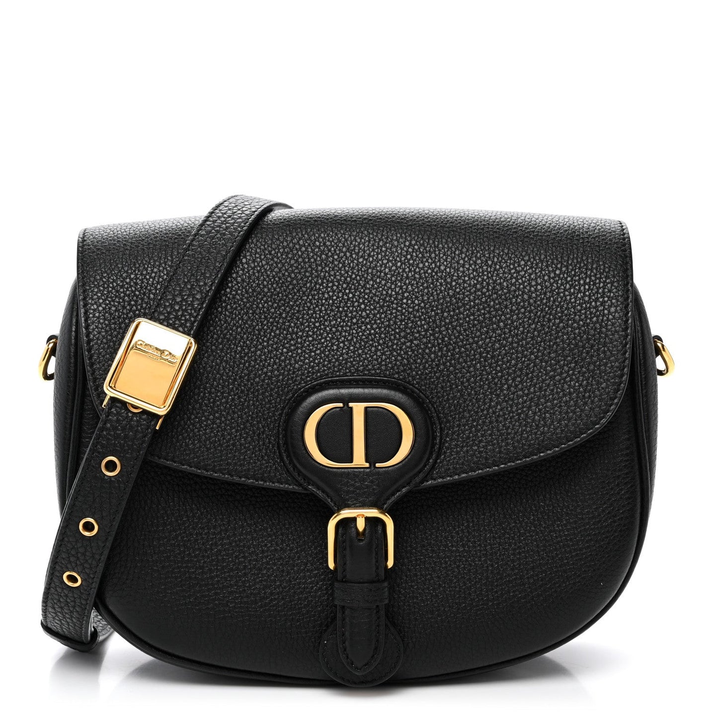 Grained Calfskin Medium Bobby Flap Black