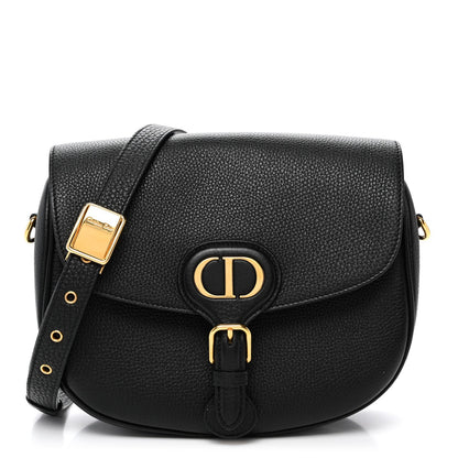 Grained Calfskin Medium Bobby Flap Black