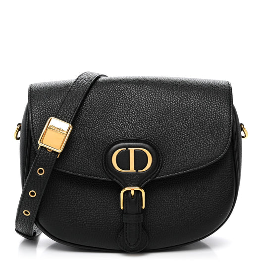 Grained Calfskin Medium Bobby Flap Black