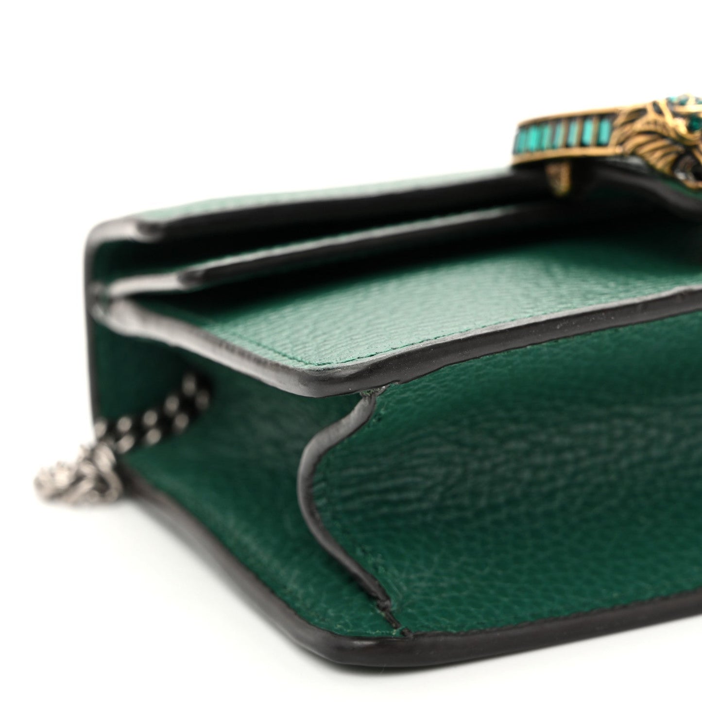Dollar Calfskin Crystal Mini Dionysus Top Handle Bag Emerald