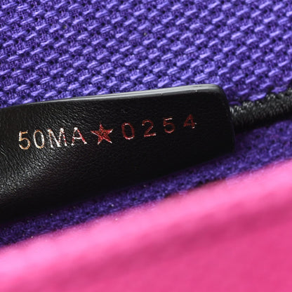Canvas Embroidered Large Miss Dior Graffiti Book Tote Fuchsia Purple