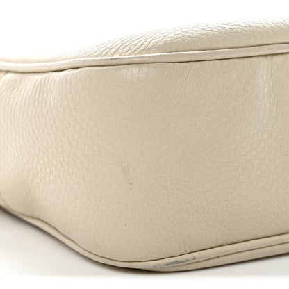 Pebbled Calfskin Small Soho Disco Bag Off White