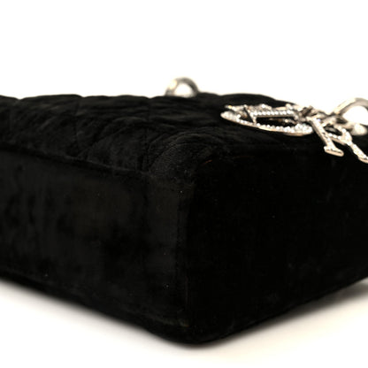 Velvet Crystal Mini Lady Dior Black