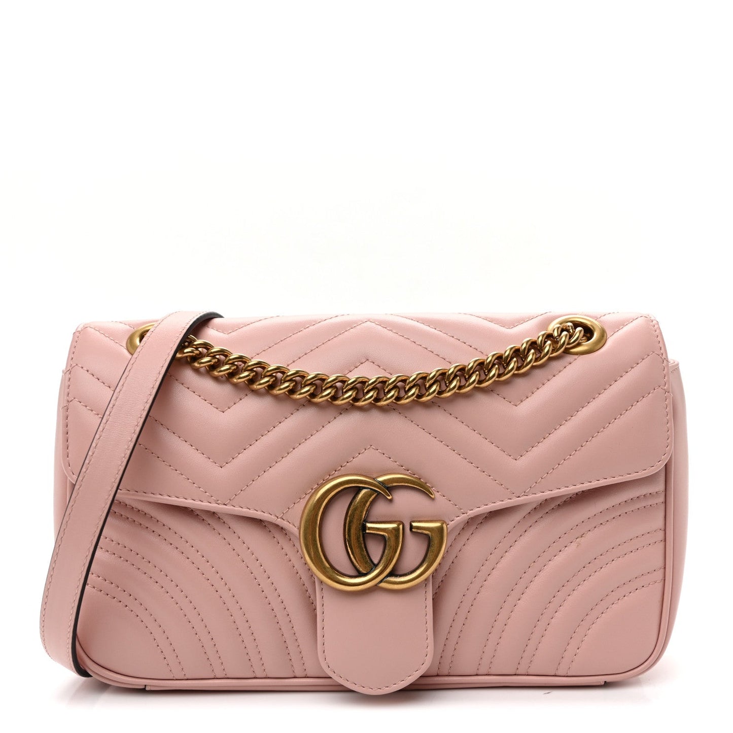 Calfskin Matelasse Small GG Marmont Shoulder Bag  Perfect Pink