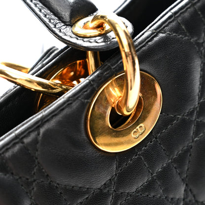 Lambskin Cannage Large Lady Dior Black