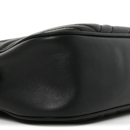 Calfskin Matelasse Small GG Marmont Chain Shoulder Bag Black